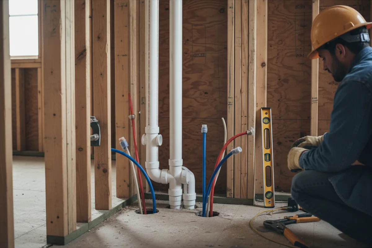 Drain and supply rough-in during Drain Cleaning in Stanfordville